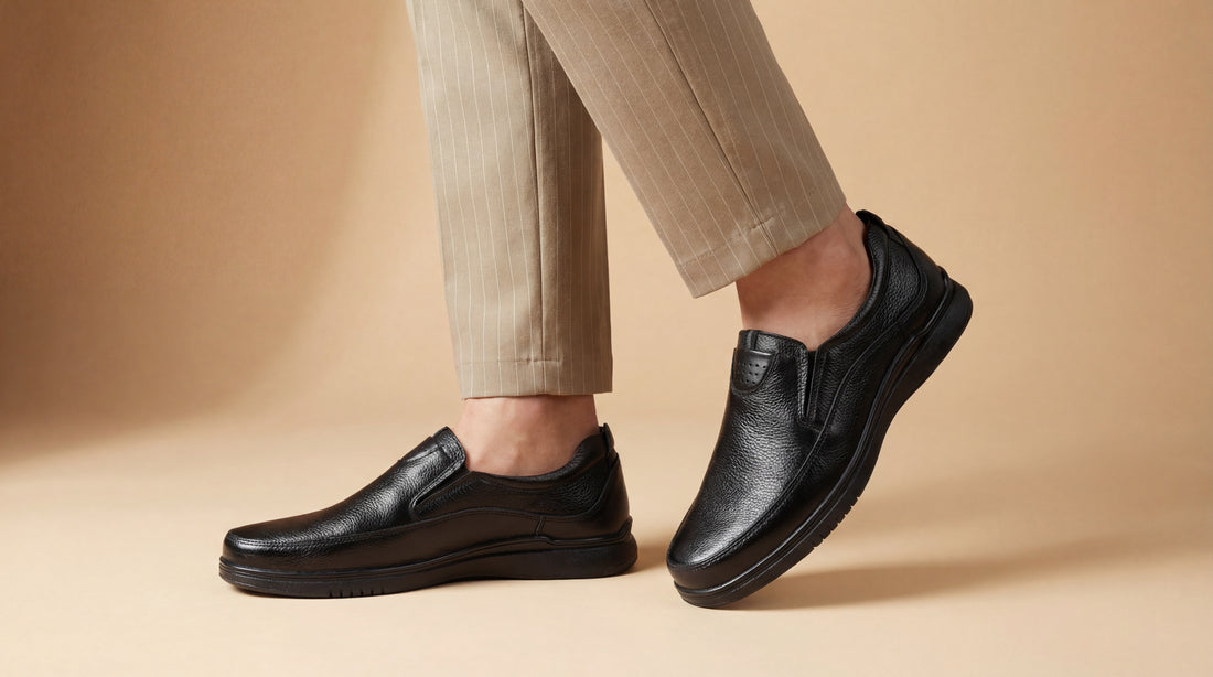 Artisan Black Textured Formal Shoes
